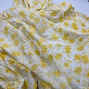 Vintage Morgan Jones Yellow Floral Poppy full Sheet Set Percale 70s Retro 2pc